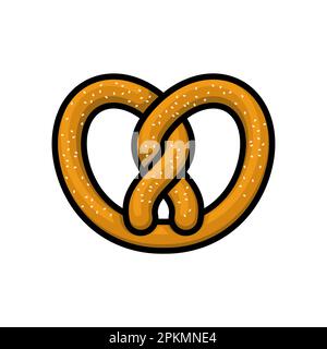 Bretzel isolated. german bakery food icon. Vector illustration Stock Vector