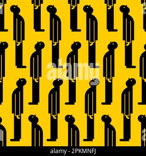 Man looks up pattern seamless. Looking up guy background Stock Vector