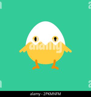 Chicken cartoon cute isolated. Little chicken Vector illustration Stock Vector