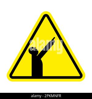 Attention points up. Yellow road triangular Caution sign. What will be above Stock Vector