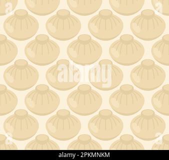 Chinese dumplings pattern seamless. Food Vector texture Stock Vector