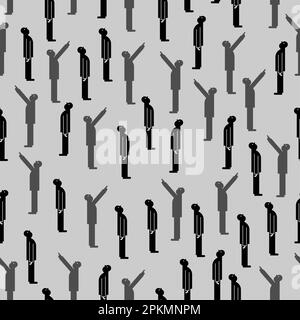 Man looks up pattern seamless. Looking up guy background Stock Vector