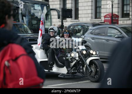 Rolling Thunder Ride of respect for Queen Elizabeth and founder of Rolling Thunder Gavin Harry Wragg. Stock Photo