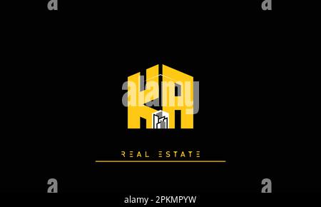 Real Estate letters Initials Monogram logo KA , AK Stock Vector