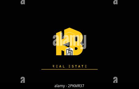 Real Estate letters Initials Monogram logo KB , BK Stock Vector