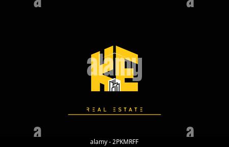 Real Estate letters Initials Monogram logo KE , EK Stock Vector