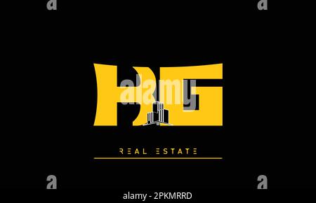 Real Estate letters Initials Monogram logo KG , GK Stock Vector