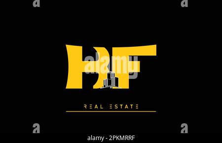Real Estate letters Initials Monogram logo KF , FK Stock Vector