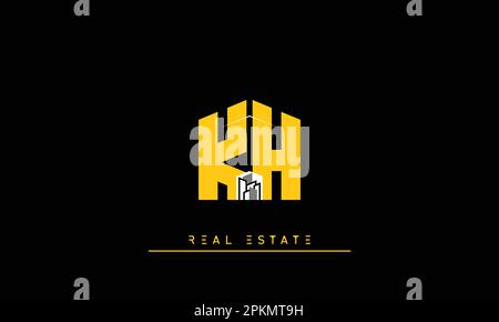Real Estate letters Initials Monogram logo KH , HK Stock Vector