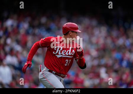 Cincinnati Reds' Tyler Stephenson bats against the Cleveland Guardians  during the fourth inning of a baseball game, Tuesday, May 17, 2022, in  Cleveland. (AP Photo/Ron Schwane Stock Photo - Alamy