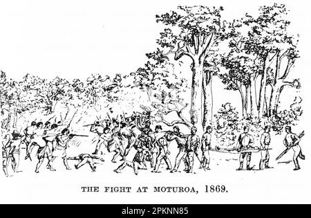 The fight at Moturoa, 1869, during the Taranaki land wars of the in New