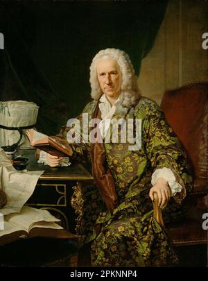 Portrait of Marc de Villiers, Secretaire du roi, premier commis des finances 1747 by Jacques-Andre-Joseph Aved Stock Photo