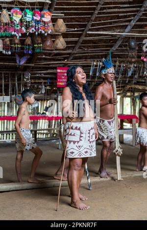 The Bora are an Indigenous Tribe of the Peeruvian Amazon Stock Photo
