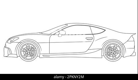 Sports car, modern design roadster. Vector illustration isolated on white background Stock Vector