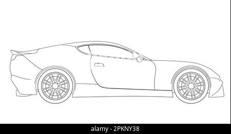 Sports car, modern design roadster. Vector illustration isolated on white background Stock Vector