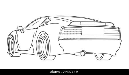 Sports car, modern design roadster. Vector illustration isolated on white background Stock Vector