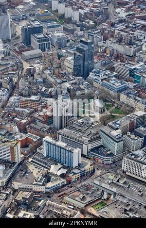 An aerial view of Birmingham City Centre, West Midlands, England, UK Stock Photo