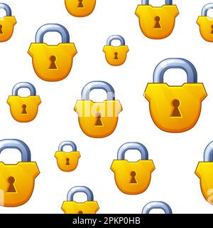 Padlock seamless pattern. Lock padlock. Vector background. Stock Vector