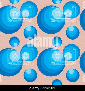 cassette tape vintage pattern Stock Vector