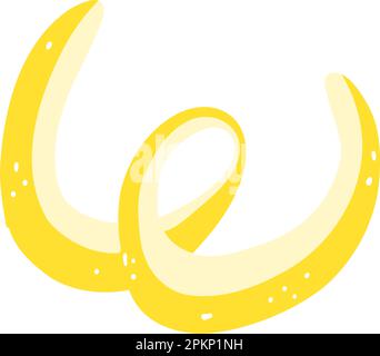 Spiral Orange Zest. Hand drawn vector illustration of Citrus twist Peel ...