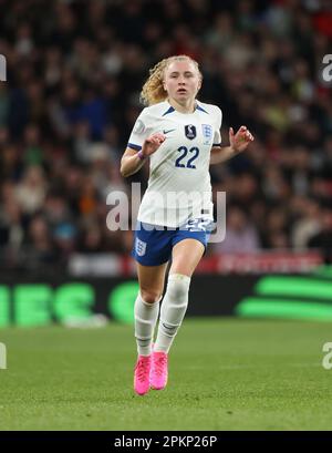 Katie Robinson (E) at the England v Brazil UEFA Women's Finalissima 2023 match at Wembley Stadium, London, UK on 6th April, 2023. Stock Photo