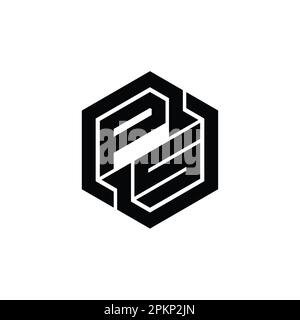 PS Logo monogram gaming with hexagon geometric shape design template ...
