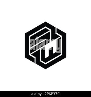 SW Logo monogram gaming with hexagon geometric shape design template ...
