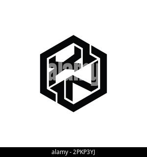 XN Logo monogram gaming with hexagon geometric shape design template Stock Photo