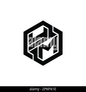 YM Logo monogram with hexagon geometric shape isolated outline design ...