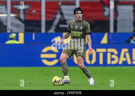 Milan, Italy. 07th Apr, 2023. San Siro Stadium, 07.04.23 Sandro Tonali (8 Milan) during the Serie A match between AC Milan and Empoli FC at San Siro Stadium in Milan, Italy Soccer (Cristiano Mazzi/SPP) Credit: SPP Sport Press Photo. /Alamy Live News Stock Photo