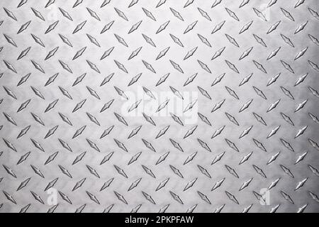 texture stainless steel with diamond pattern. light metal floor or wall background Stock Photo
