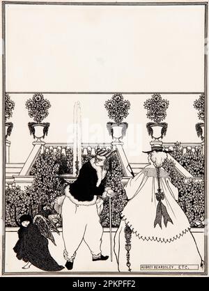 The driving of Cupid from the garden preparatory drawing for the cover design of 'The Savoy', no.3, July 1896 1896 by Aubrey Beardsley Stock Photo
