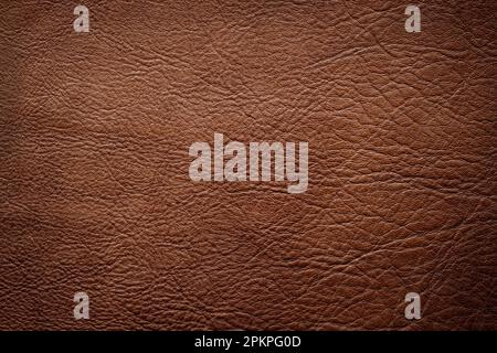 natural leather texture background, brown cowhide closeup Stock Photo