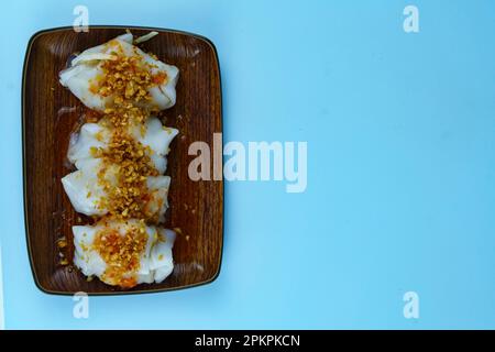 Choipan is a traditional snack from Pontianak, West Borneo. It is a savory snack made from a mixture of chopped bamboo shoots, minced shrimp, all wrap Stock Photo