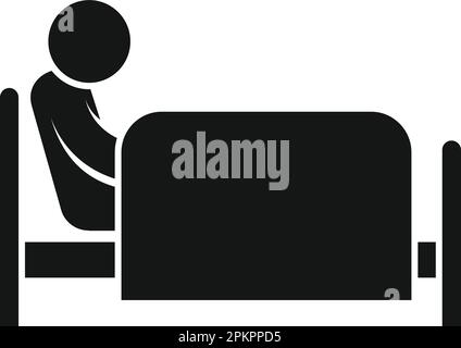 Bed insomnia icon simple vector. Sleep problem. Night awake Stock Vector