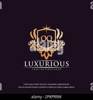 OQ initial letter luxury ornament gold monogram logo template vector. Stock Vector