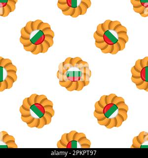 Pattern cookie with flag country Bulgaria in tasty biscuit, pattern cookie consist of flag country Bulgaria on natural biscuit, fresh biscuit cookie w Stock Vector
