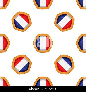 Pattern cookie with flag country France in tasty biscuit, pattern cookie consist of flag country France on natural biscuit, fresh biscuit cookie with Stock Vector