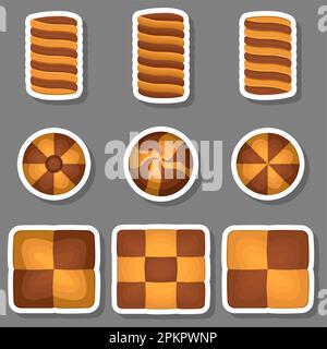 Big set homemade cookie different taste in pastry biscuit, large kit cookie consist of collectible natural tasty food biscuit it pastry accessory, fre Stock Vector