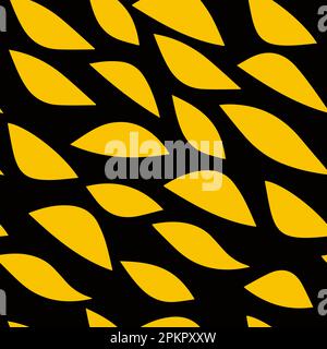 orange figures on a black background. seamless pattern background petals. vector illustration Stock Vector