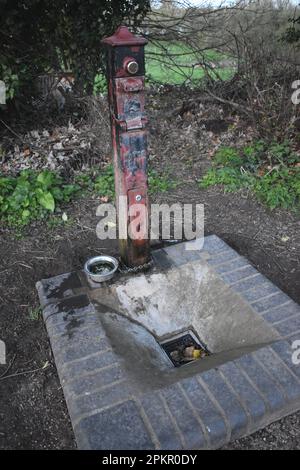 Water point beside the Grand Union Canal in Milton Keynes. Stock Photo