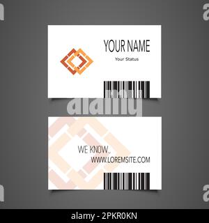 Business or Gift Card Design with Barcode Stock Vector