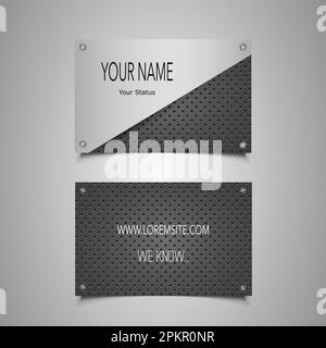 Business Card Template with Metallic Pattern Design Stock Vector