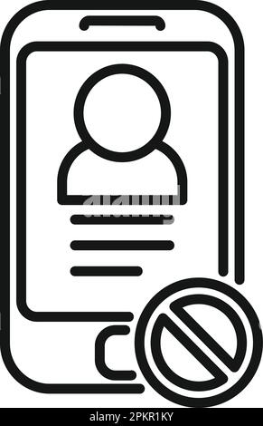 Phone contact blacklist icon outline vector. User data. Internet expel Stock Vector