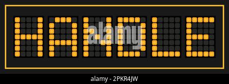 Orange color led banner in word handle on black background Stock Vector
