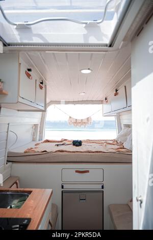 a camper van at the beach, life on the road Stock Photo - Alamy