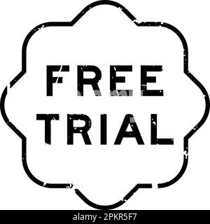 Grunge black free trial word rubber seal stamp on white background Stock Vector