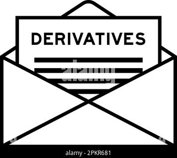 Envelope and letter sign with word derivatives as the headline Stock Vector