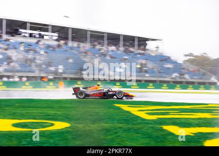 Ayumu Iwasa of Japan and the Dams team driving during F2 Qualifying at the Albert Park Grand Prix circuit. Stock Photo