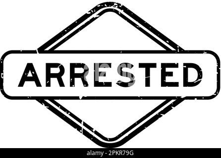 Grunge black arrested word rubber seal stamp on white background Stock Vector